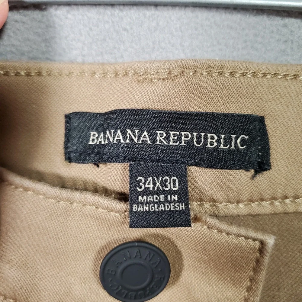 Banana Republic Pants Men 34x30 Tan Stretch 5 Pocket Casual Classic Minimal Golf